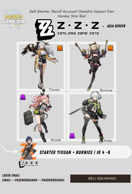[Asia]  Starter Yi xuan + Burnice | Random Mc Interknot Rank 4-8